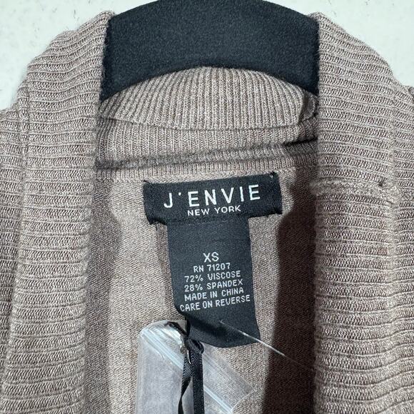 J'envie Womens XS Button Cuff Turtleneck Sweatshirt Brown Pullover Long Sleeves - Picture 6 of 8